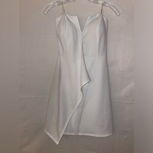 Trixxi White Asymmetrical Strapless Dress
